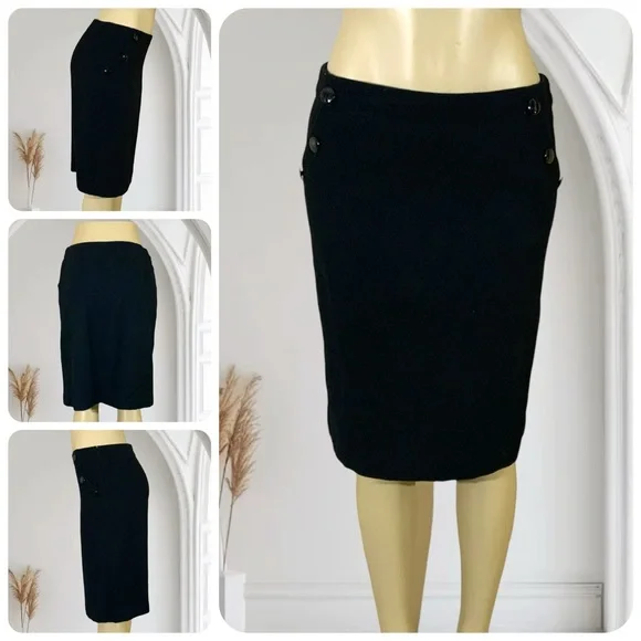 J Crew Wool Pencil Skirt EUC Size 4 Waist 15" Hip 18" Length 23" - Picture 1 of 10
